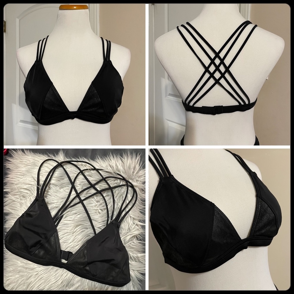 VS PINK black strappy back bikini top